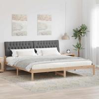 Bedframe met Gevoerd Hoofdgedeelte Bruin 200 x 200 cm