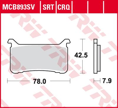 TRW Remblokken, en remschoenen voor de moto, MCB893SRT Sinter road track