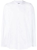 Dolce & Gabbana chemise sans col à détails de dentelle - Blanc