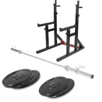 Gorilla Sports Squat Rack met 60 kg Olympische Halterset - Professioneel - Power Rack - Halter met Gewichten - thumbnail