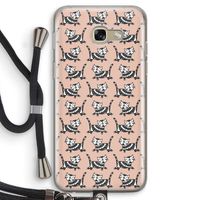 Zwarte poes: Samsung Galaxy A5 (2017) Transparant Hoesje met koord