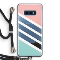 Strepen pastel: Samsung Galaxy S10e Transparant Hoesje met koord