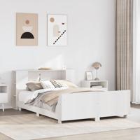 Bedframe zonder matras massief grenenhout wit 120x200 cm