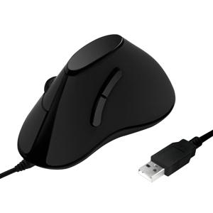 LogiLink ID0158 Ergonomische muis USB Optisch Zwart 5 Toetsen 1000 dpi Ergonomisch