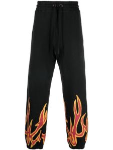 Palm Angels pantalon de jogging à détail de flamme - Noir