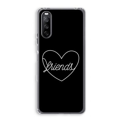Friends heart black: Sony Xperia 10 III Transparant Hoesje