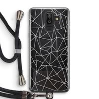 Geometrische lijnen wit: Samsung Galaxy J8 (2018) Transparant Hoesje met koord