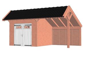 Trendhout Kapschuur De Heerd 600x425 cm - Combinatie 1- Kapschuurdak- Onbehandeld lariks Douglas hout- Trendhout