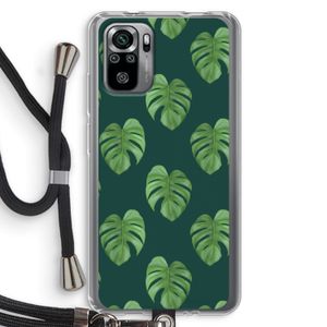 Monstera leaves: Xiaomi Redmi Note 10S Transparant Hoesje met koord