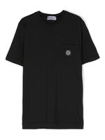 Stone Island Junior t-shirt à poche poitrine - Noir - thumbnail