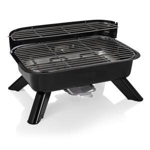 Princess 112252 Hybride Barbecue – Elektrische BBQ - Tafelmodel - 2000W - 44x 29cm - Gebruik elektrisch of met kolen