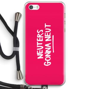 Neuters (roze): iPhone 5 / 5S / SE Transparant Hoesje met koord