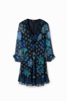 Korte jurk met ruches - BLUE - L