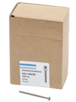 Hoenderdaal Fasteners Hoenderdaal spaanplaatschroef rvs-a2 platkop voldraad torx tx20 4.0x60 | 200 stuks - 0206.30.26003