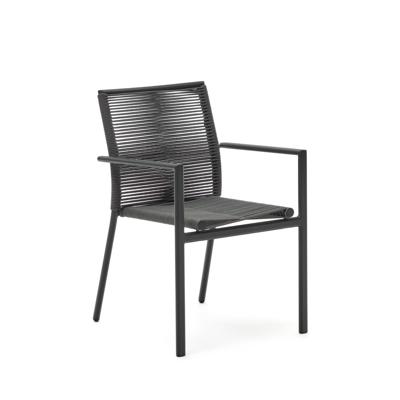 Kave Home Tuinstoel 'Culip' Geweven touw, kleur Donkergrijs