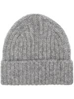 Closed chunky-knit beanie - Gris - thumbnail