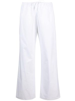 Matteau pantalon droit à lien de resserrage - Blanc