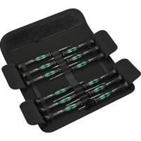 Wera kraftform 12sb1 micro-schroevendraaierset (zwart/groen, voor elektrische apparaten)