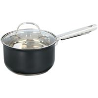 Alpina Steelpan met deksel - RVS - zwart - 1500 ML - Lengte 32 cm - Dia 16 cm