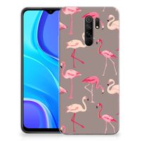 Xiaomi Redmi 9 TPU Hoesje Flamingo - thumbnail