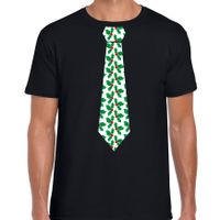 Stropdas Kerst t-shirt mistletoe zwart voor heren