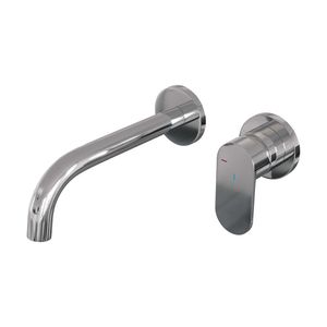 Inbouw Wastafelmengkraan Brauer Chrome Edition Coldstart Gebogen Uitloop Platte Hendel Rechts Chroom Met Rozetten