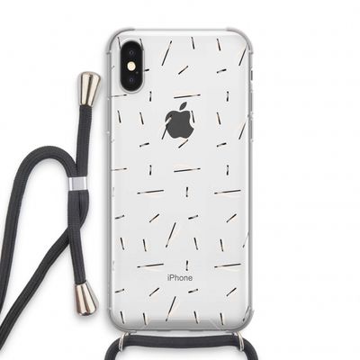 Hipster stripes: iPhone XS Transparant Hoesje met koord