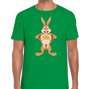 Paas t-shirt verliefde paashaas groen voor heren