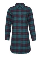 By Louise By Louise Dames Pyjama Nachthemd Flanel Geruit Groen