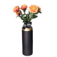 Kunstbloem Roos Dijon - 5x - 64 cm - oranje - zijde - kunstbloemen