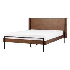 Beliani-LIBERMONT-Tweepersoonsbed-Donkerbruin-140 x 200 cm-MDF