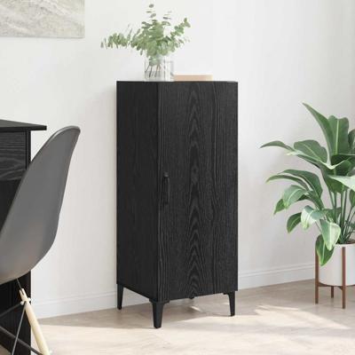 Dressoir Zwart eiken 34.5 x 34 x 90 cm Bewerkt hout
