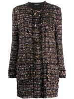 Dolce & Gabbana manteau droit en tweed - Marron - thumbnail