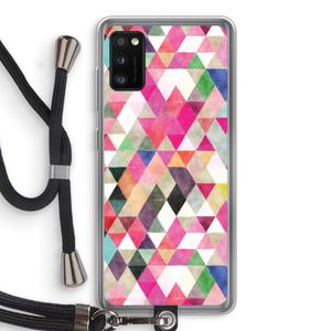 Gekleurde driehoekjes: Samsung Galaxy A41 Transparant Hoesje met koord