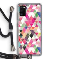 Gekleurde driehoekjes: Samsung Galaxy A41 Transparant Hoesje met koord