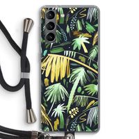 Tropical Palms Dark: Samsung Galaxy S21 Transparant Hoesje met koord