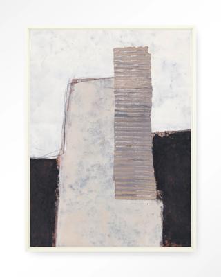 Urban Cotton Wandkleed 'Abstract 1' 80 x 110cm in Floating Frame - off white