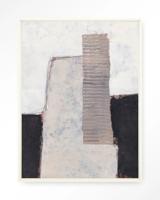 Urban Cotton Wandkleed 'Abstract 1' 80 x 110cm in Floating Frame - off white