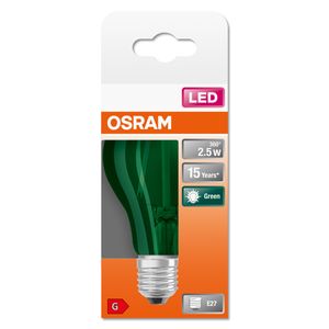 OSRAM 4058075433984 LED-lamp Energielabel G (A - G) E27 Peer 2.5 W = 7 W Groen (Ø x l) 60 mm x 105 mm 1 stuk(s)