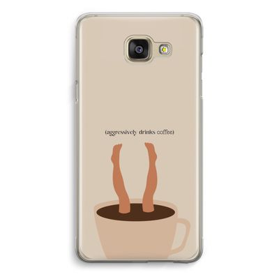 Aggressively drinks coffee: Samsung Galaxy A5 (2016) Transparant Hoesje