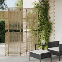 Kamerscherm 4 panelen poly rattan beige