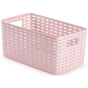 Opbergmand - Kastmand - rotan kunststof - roze - 5 Liter - 15 x 28 x 13 cm