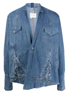 Greg Lauren veste en jean à design patchwork - Bleu