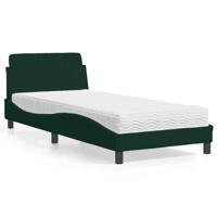 Bed met matras "Dover" fluweel donkergroen 80x200 cm