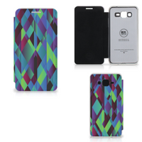 Samsung Galaxy Grand Prime Bookcase Abstract Green Blue - thumbnail