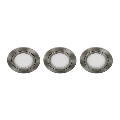 Set 3x Bella Ondiepe LED spot kantelbaar 5Watt rond NIKKEL dimbaar