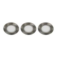 Set 3x Bella Ondiepe LED spot kantelbaar 5Watt rond NIKKEL dimbaar