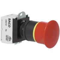 BACO L22DR01B Noodstopschakelaar Kunststof frontring, Zwart, Met statusweergave 600 V 10 A IP69K 1 stuk(s)