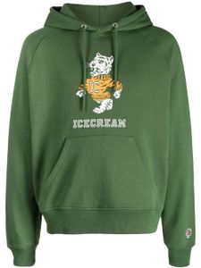 ICECREAM hoodie imprimé à bords nervurés - Vert