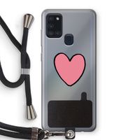 Hartje: Samsung Galaxy A21s Transparant Hoesje met koord